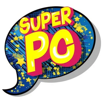 Super PC (Acronym which stands for Personal Computer) - Vector illustrated co Stock Illustration