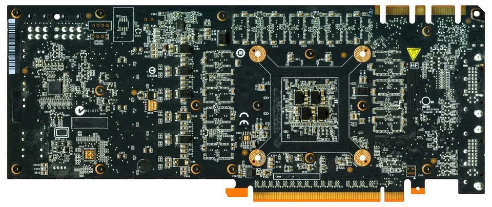 Super performance, new generation electronic circuit, graphics card for power Foto stock