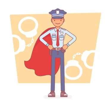 Super policeman at duty Stock Illustration