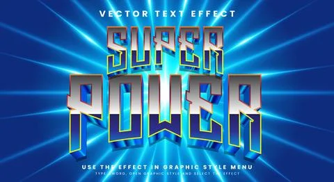 Super Power 3D editable text style effect イラスト素材