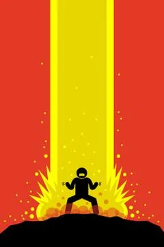 Super power man charging Stock Illustration