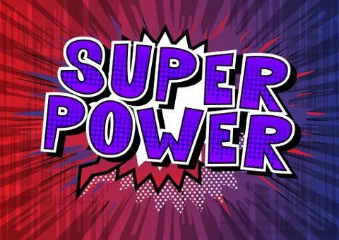 Super Power - Vector illustrated comic book style phrase. Stock Illustration