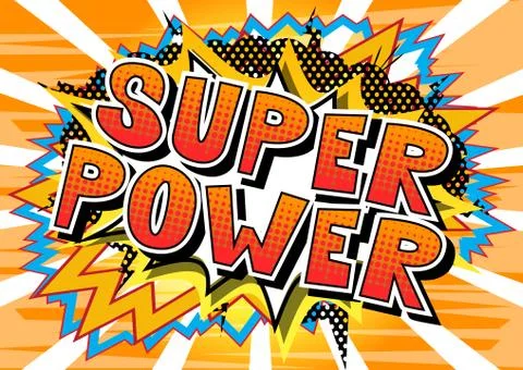 Super Power - Vector illustrated comic book style phrase. Illustrazione stock