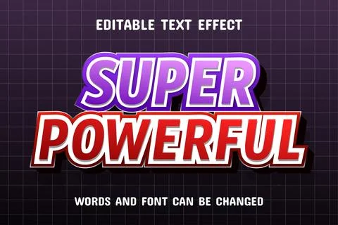 Super powerful 3d text effect Stock Illustration