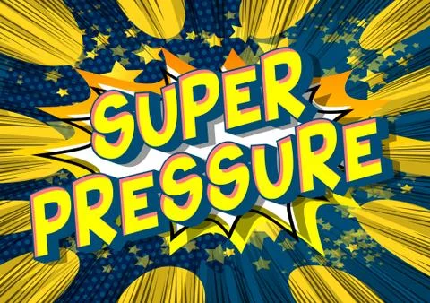 Super Pressure - Vector illustrated comic book style phrase on abstract backg Illustrazione stock