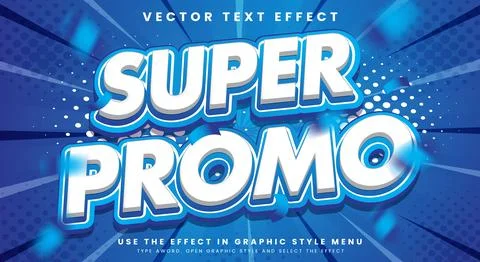 Super Promo 3d editable text effect Template Stock Illustration