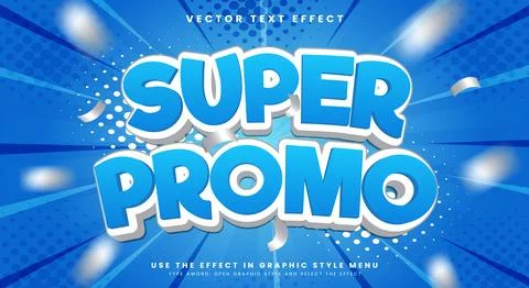 Super Promo 3d editable text effect Template Stock Illustration