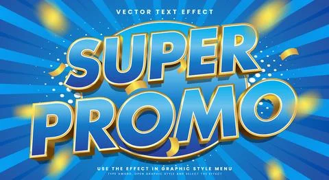 Super Promo 3d editable text effect Template Stock Illustration