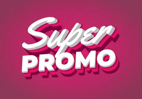 Super promo. Bold layered text effect for sale announcement design Stock Illustration