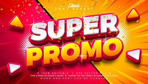 Super Promo Editable Text Effect Design Vector Graphic Style with Shadow and  Stock Illustration