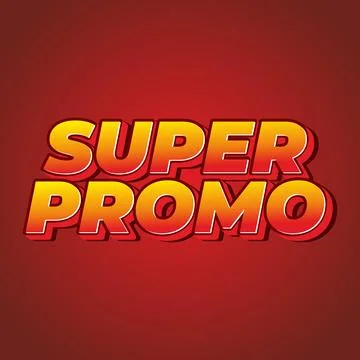 Super promo. Text effect in square size with bold font and 3D look Stock Illustration