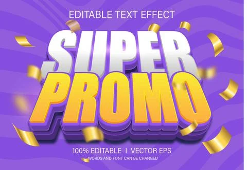 Super promo vector text effect with modern style design Stock Illustration