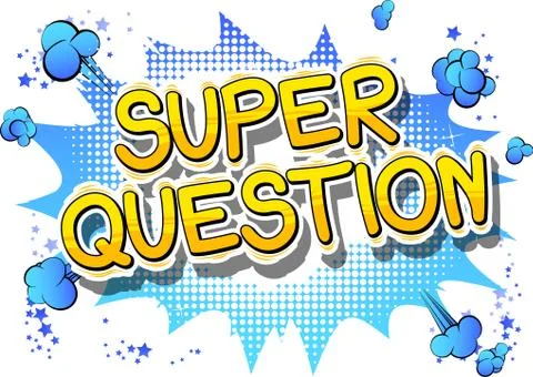 Super Question - Comic book style word on abstract background. Stock Illustration