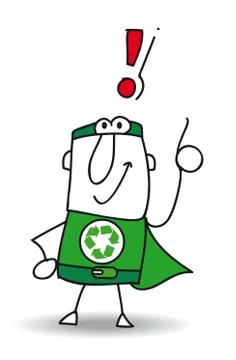 Super Recycling Hero have a solution Stock Illustration
