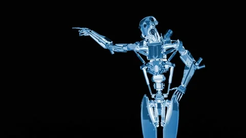 Super robot is showing the way on x ray Stockbeeldmateriaal 172039857