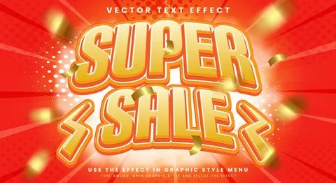 Super Sale 3d editable text effect Template Stock Illustration