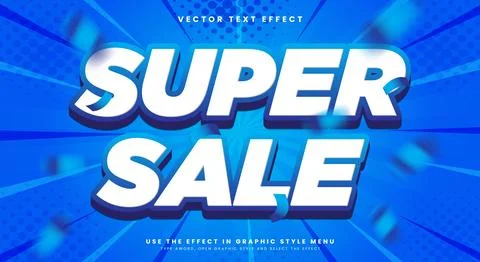 Super Sale 3d editable text effect Template Stock Illustration