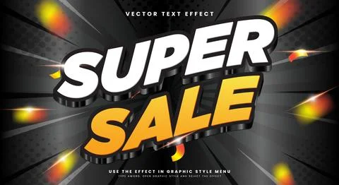 Super Sale 3d editable text effect Template Illustrazione stock