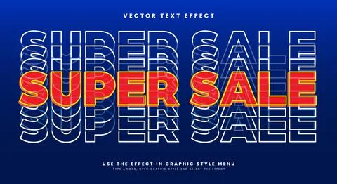 Super sale 3d editable text effect Template 스톡 일러스트