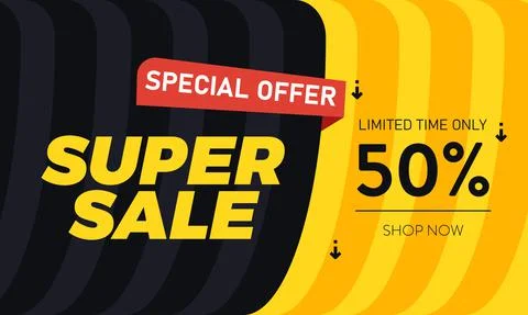 Super sale banner design.Vector illustration super sale banner template design Stock Illustration