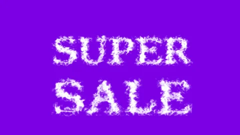 Super Sale cloud text effect violet isolated background Stock Footage 139636247