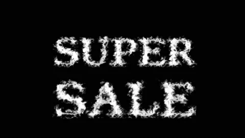 Super Sale cloud text effect black isolated background Stock Footage 139636263