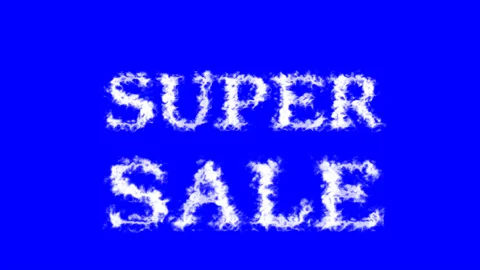 Super Sale cloud text effect blue isolated background Stock Footage 139636314