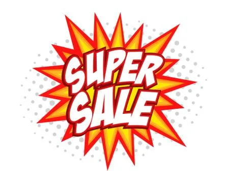 Super sale comic splash Stock Illustration
