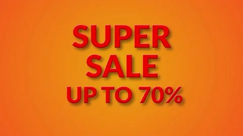 Super sale dynamic text animation video on yellow and chromakey background Stock Footage 165442702