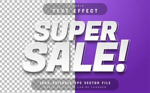 Super sale editable text effect Stock Illustration