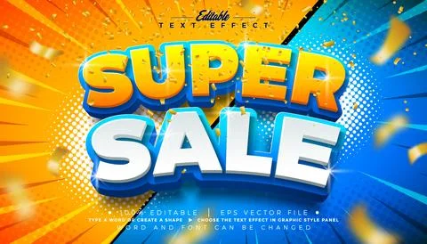 Super Sale Editable Text Effect Design Vector Graphic Style Effect with Shado イラスト素材