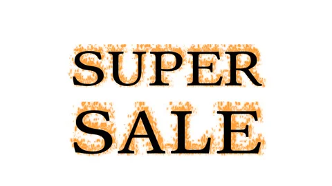 Super Sale fire text effect white isolated background Stock Footage 137992721