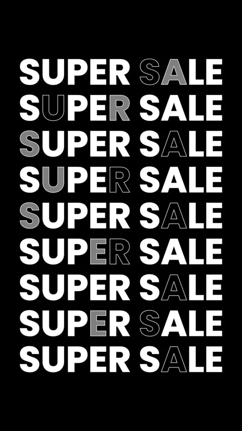 Super Sale Flicker Text Effect Animation on Black Background Stock Footage 323154158