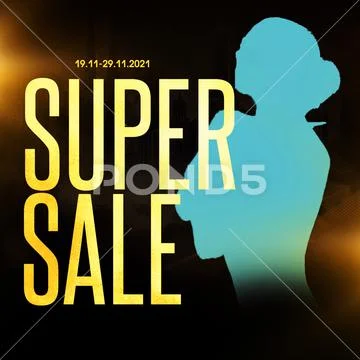 Super Sale with Ladies Model PSD Template