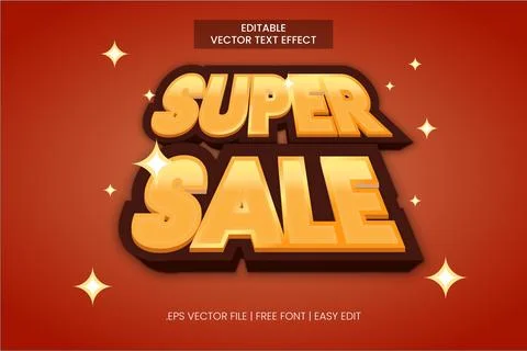 SUPER SALE TEXT EFFECT Stock Illustration