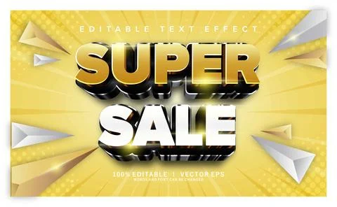 Super sale vector text effect with modern style design Stock Illustration