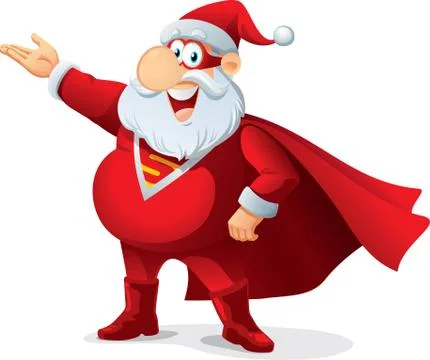 Super Santa Cartoon Stock Illustration