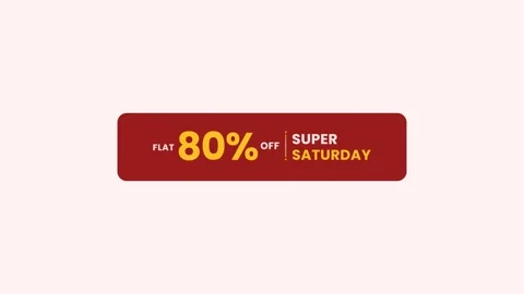 Super Saturday 80% Off Animated Promo Sale Badge 4K Motion Graphic 库存影片 345597553