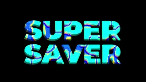 Super Saver:  A Vibrant Text Design Stock Footage 312113035