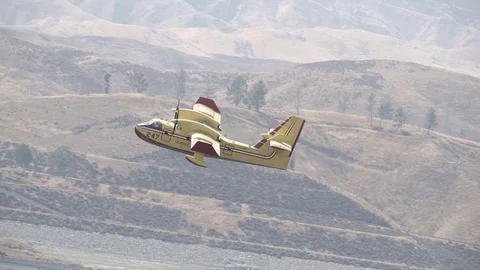 Super scooper good close-up fly-by in slow motion Stock Footage 79862179