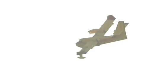 Super Scooper plane flying through hazy sky 2 Video stock 54642327