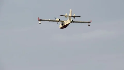 Super scooper slow motion close-up flyover Stock Footage 79862042