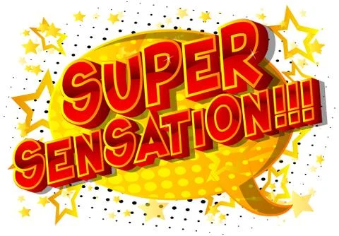 Super Sensation!!! - Comic book style word on abstract background. Stock Illustration