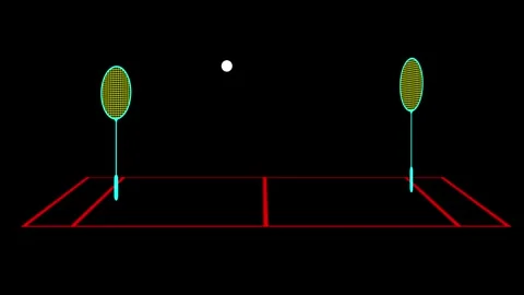 Super Shot of Hitting Badminton by Racket at playing badminton indoors animation Video stock 321609499