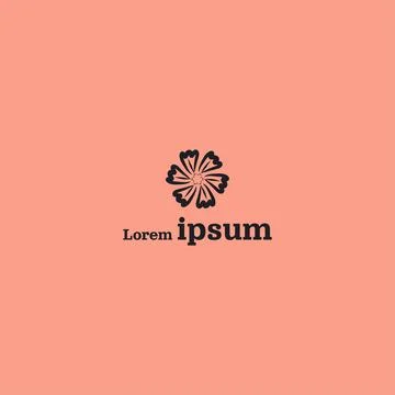Super Simple Aesthetic Flower Creative Logo Design EPS10 Stock Illustration