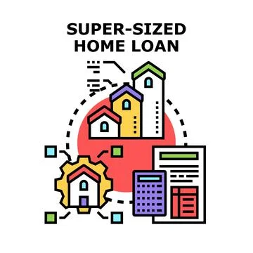 Super sized home loan financing concept illustration Illustration