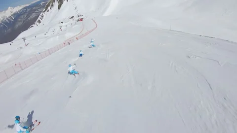 Super ski ride Stock Footage 149420904