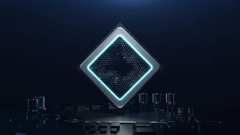 Super slim CPU with the effect of processing big data inside the chip Stock Footage 238802874