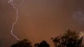 super slo mo lightning strikes and rainbow HD Footage