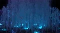 super slomo vertical water jet display fountain bubbles cyan HD 동영상